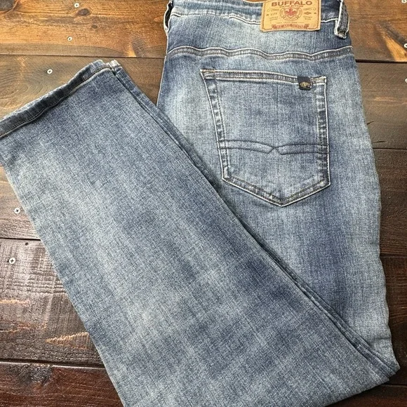 Buffalo David Bitton Ash-X Slim Stretch Straight Zip Acid Wash 36X30 (Real 39") - Picture 3 of 14